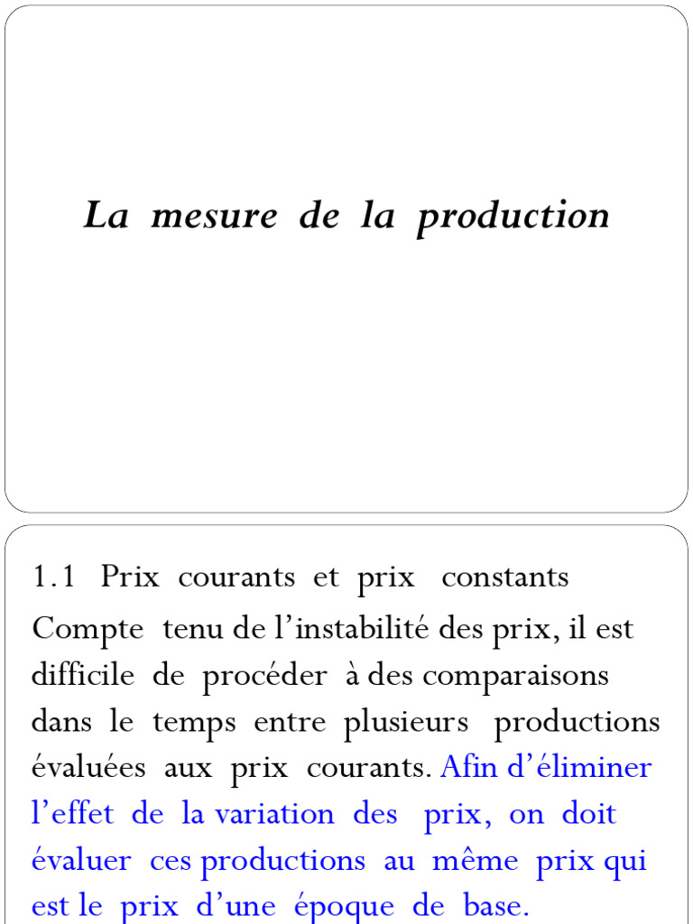 Mesure de la production et indices économiques | PDF | Coût de la vie ...