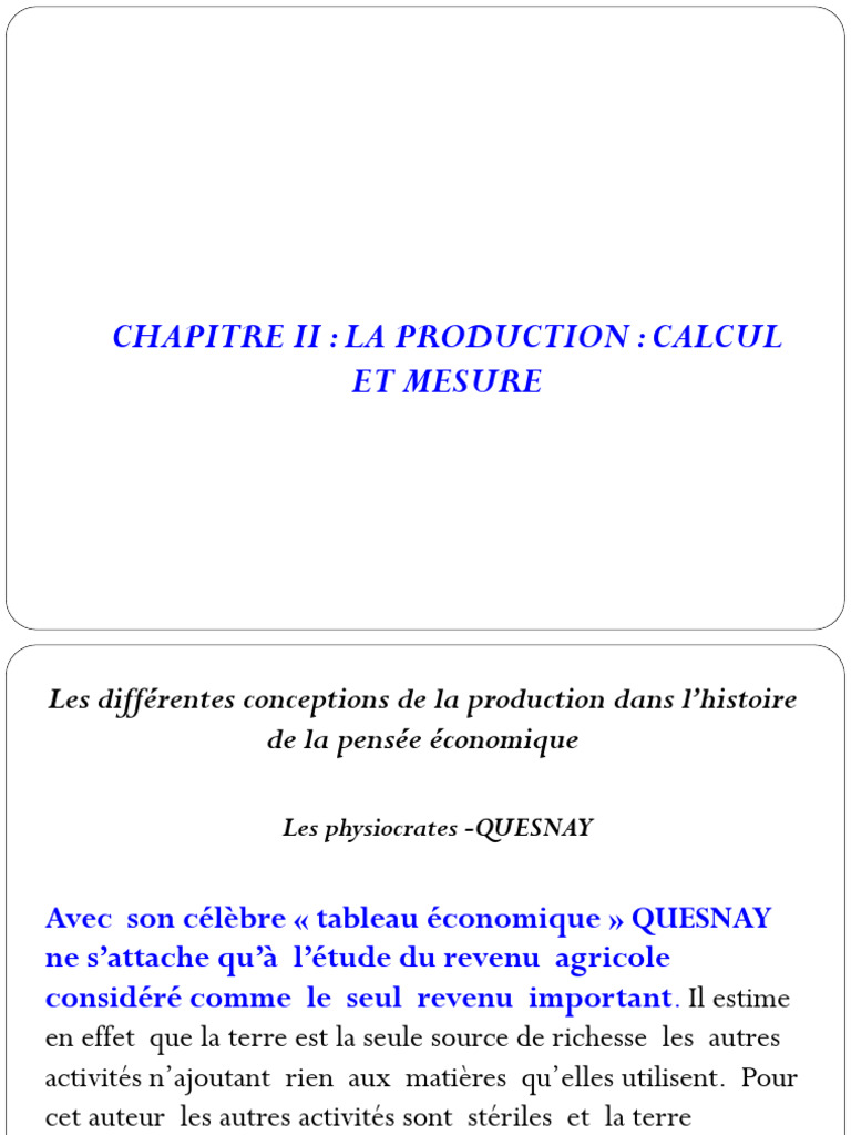 Conceptions de la production économique | PDF | Valeur (Économie ...