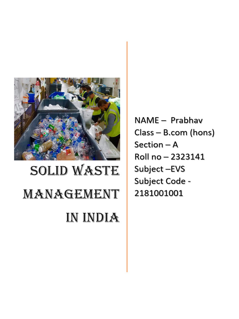 Solid Waste Management Challenges in India | PDF | Waste Management | Waste
