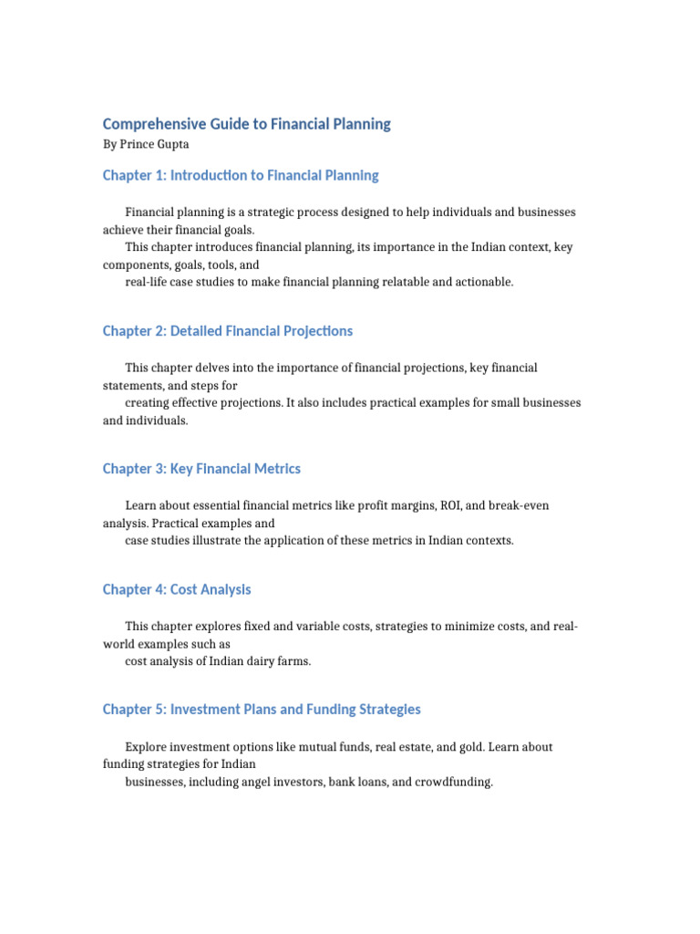 Financial Planning Guide for India | PDF