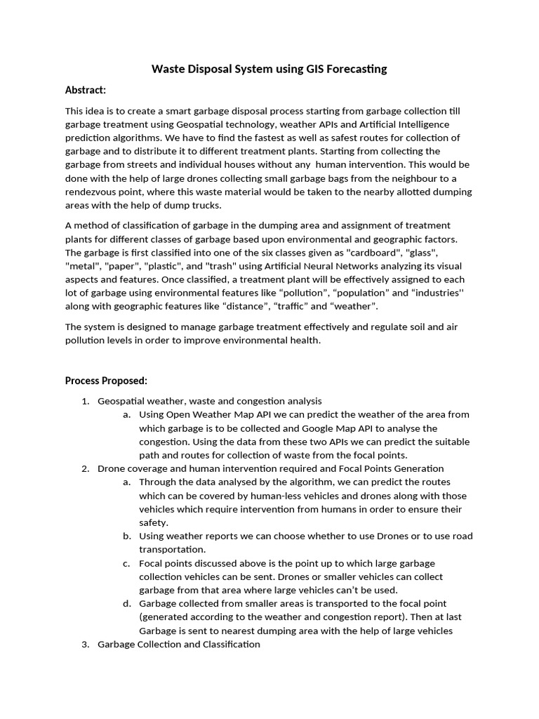 GIS-Based Smart Waste Disposal System | PDF | Municipal Solid Waste | Waste