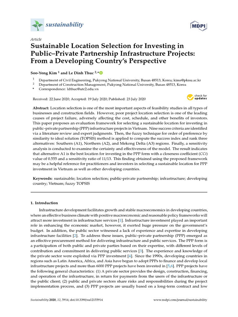 Sustainable Location Selection for PPPs | PDF | Public–Private ...