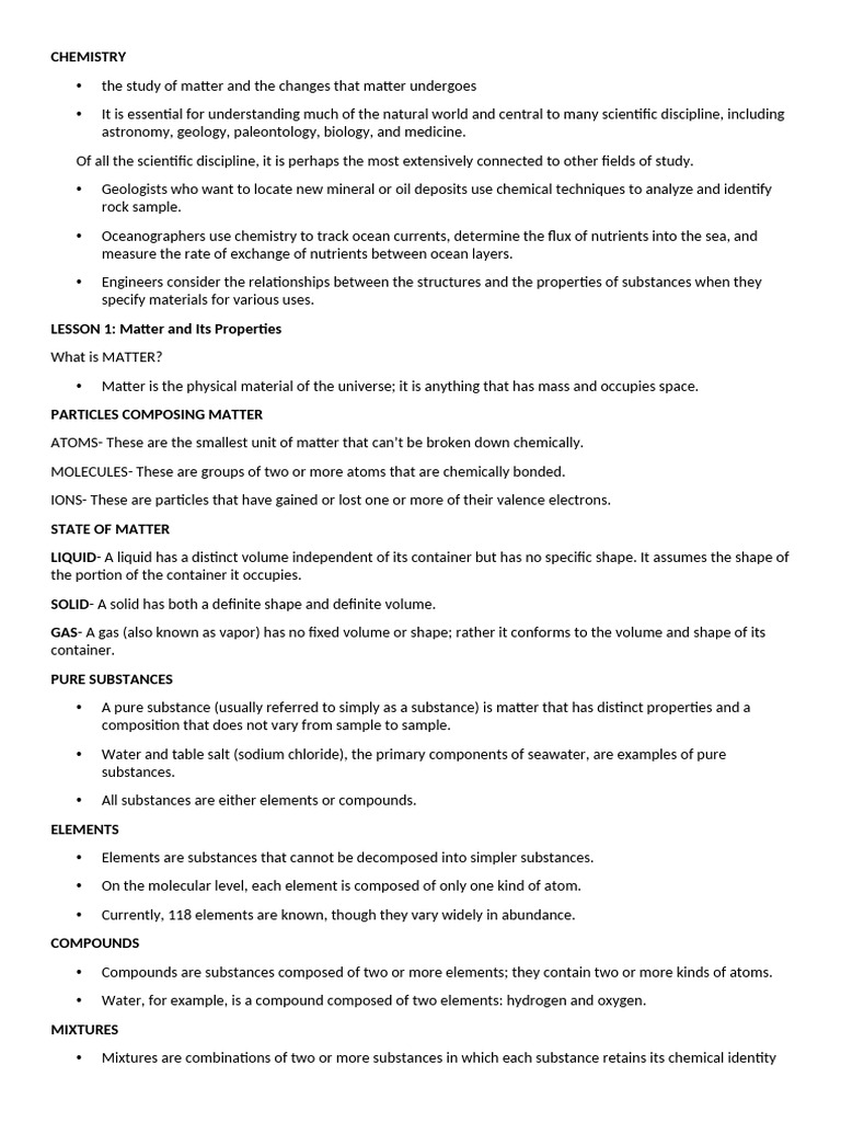 Understanding Matter and Its Properties | PDF | Mixture | Chemical ...