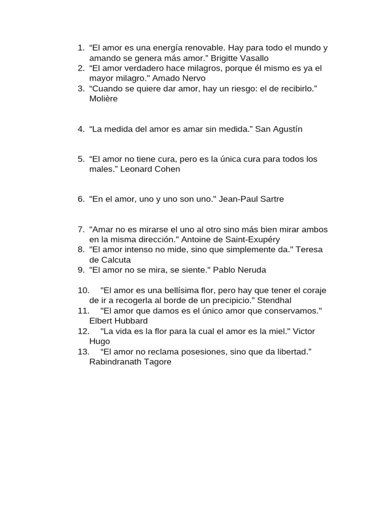 Frases sobre el amor y la pasión | PDF