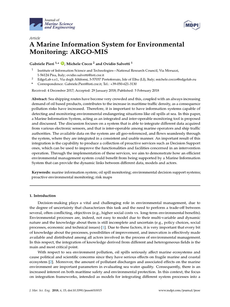 Marine Info System for Oil Spill Monitoring | PDF | Computing