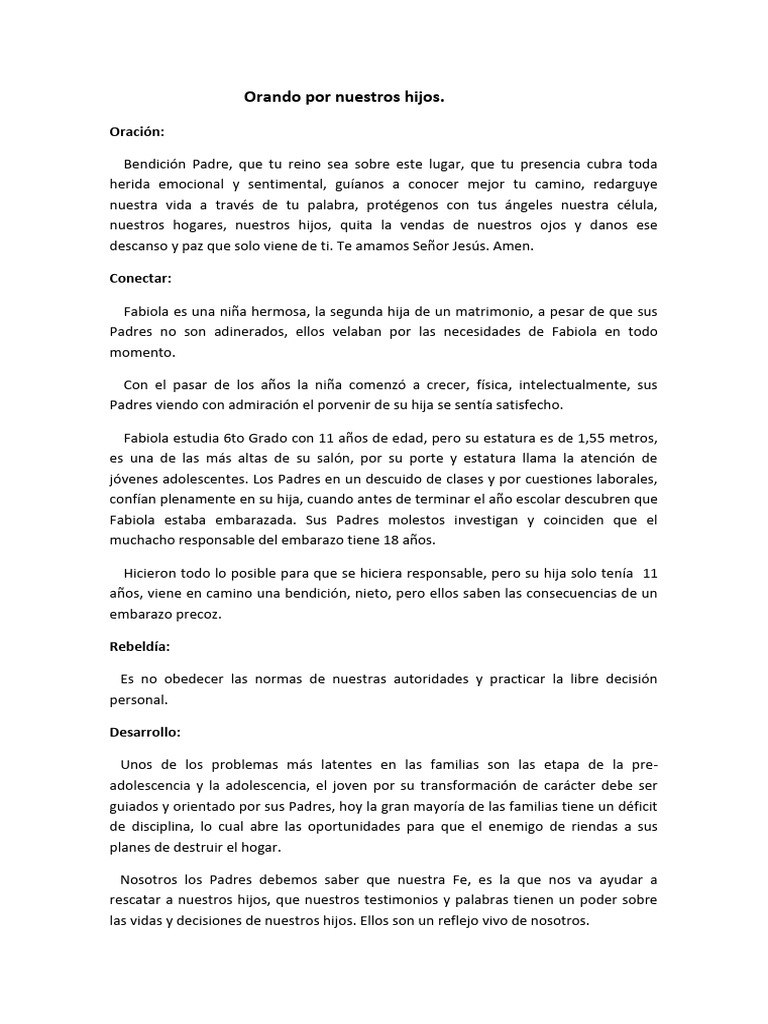 4orando Por Nuestros Hijos | PDF | Oración | Adolescencia
