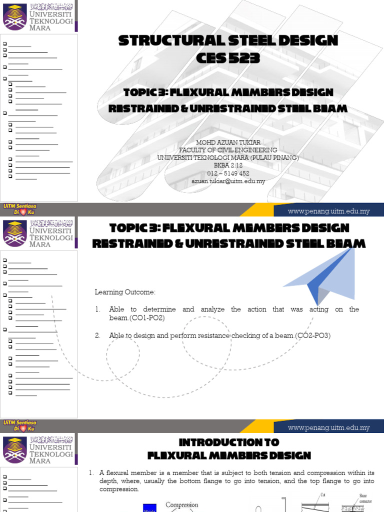 FLEXURAL MEMBER DESIGN Â " RESTRAINED & UNRESTRAINED | PDF | Buckling ...