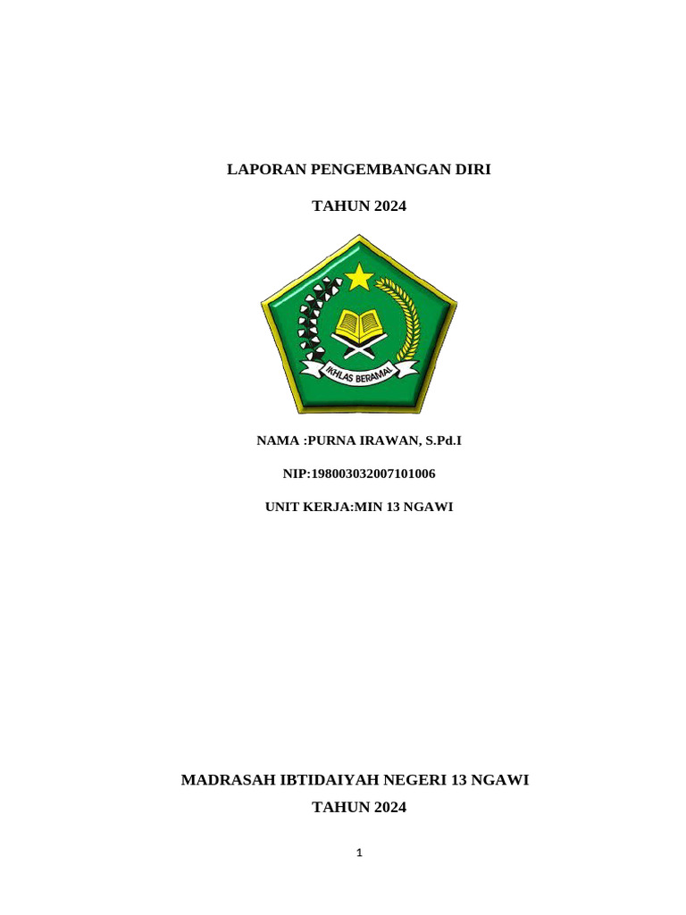 Laporan Pengembangan Diri Guru 2024 | PDF