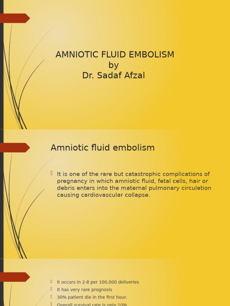 Amniotic Fluid Embolism | PDF | Causes Of Death | Physiology