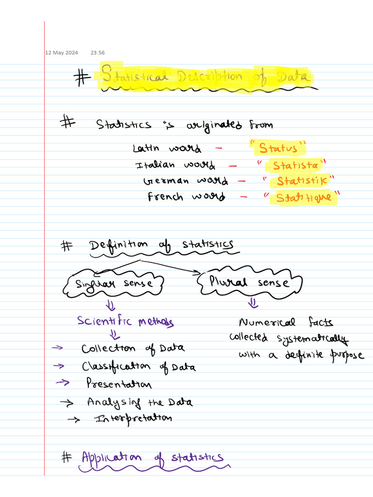 Statistical description of data pdf