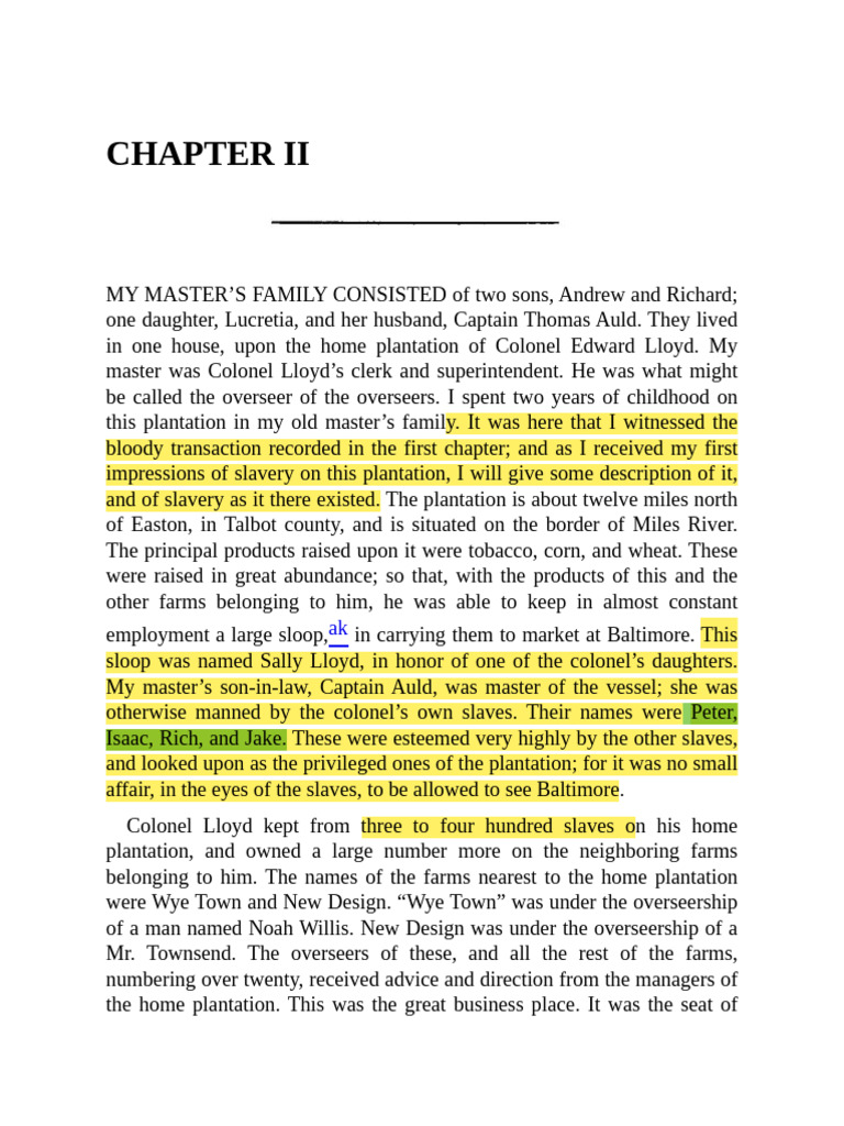 FrederickDouglass Chapters 2 | PDF