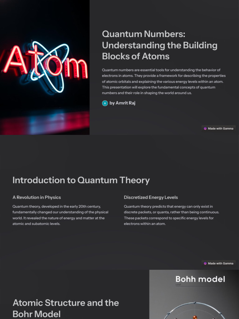 Quantum Numbers Understanding The Building Blocks of Atoms | PDF ...