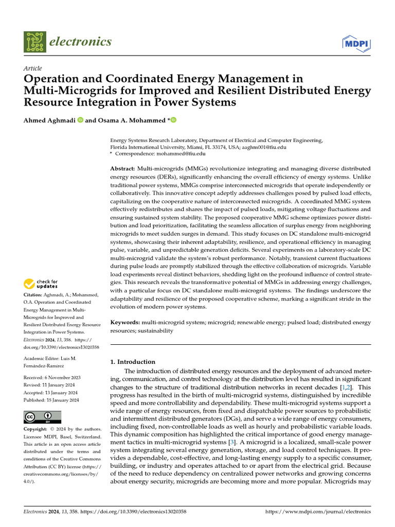 Electronics 13 00358 | PDF | Distributed Generation | Electrical Grid