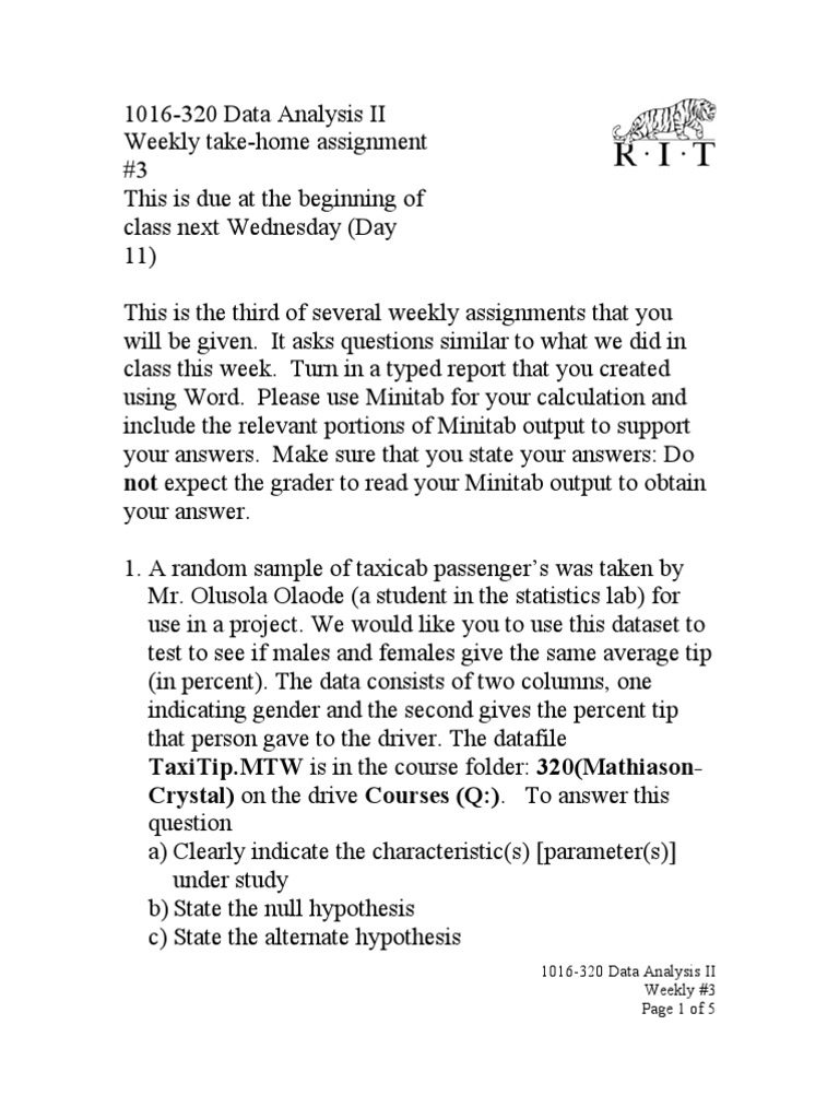 Weekly 3 | PDF | Statistical Hypothesis Testing | P Value