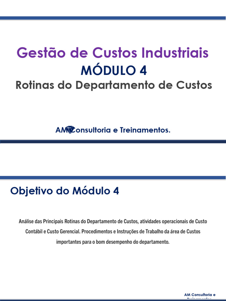 Modulo 4 - Rotinas Do Departamento de Custos 37p | PDF | Despesa ...