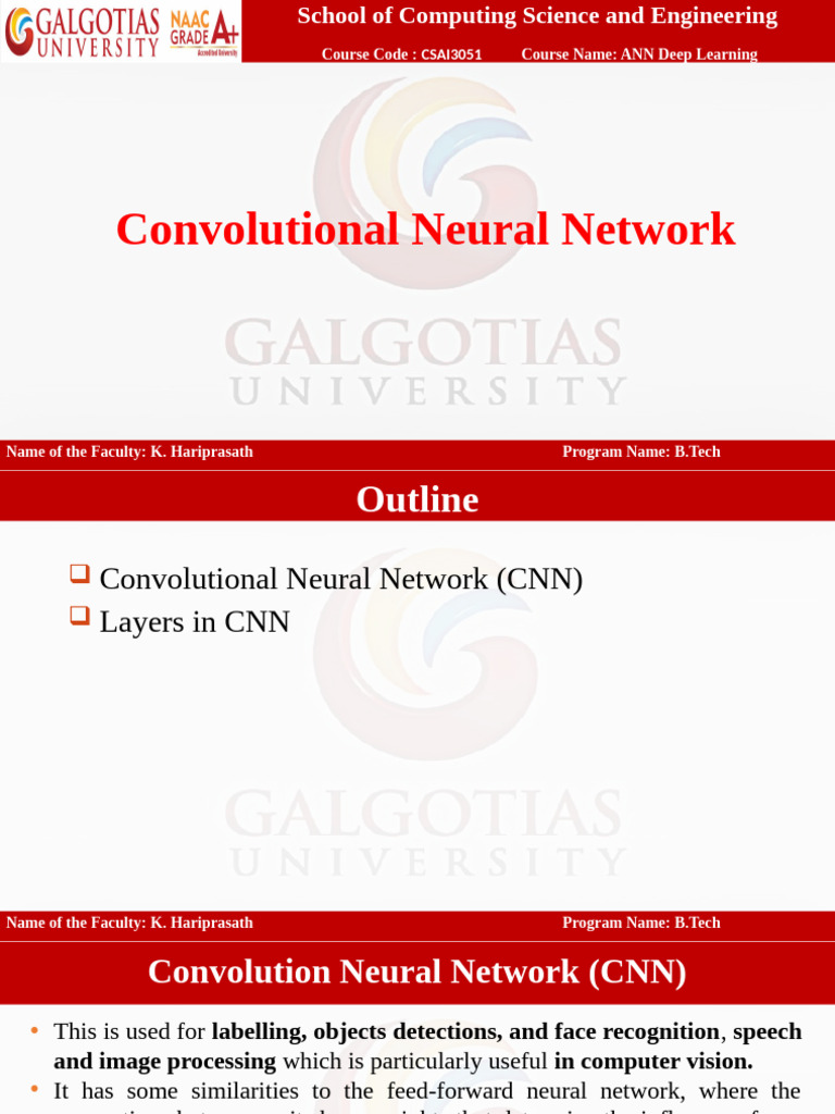 08 CNN | PDF | Artificial Neural Network | Computer Science