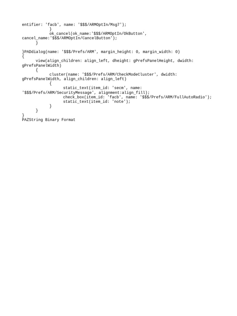 ARM Preferences Dialog Structure | PDF