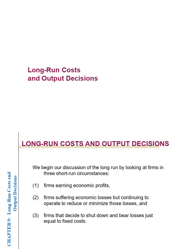 ch9 | PDF | Long Run And Short Run | Marginal Cost