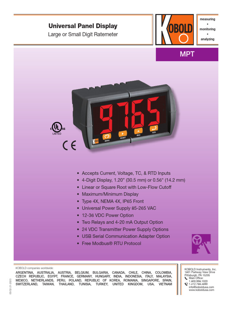 Kobold Universal Panel Display MPT 4 Digits | PDF | Relay | Fuse ...