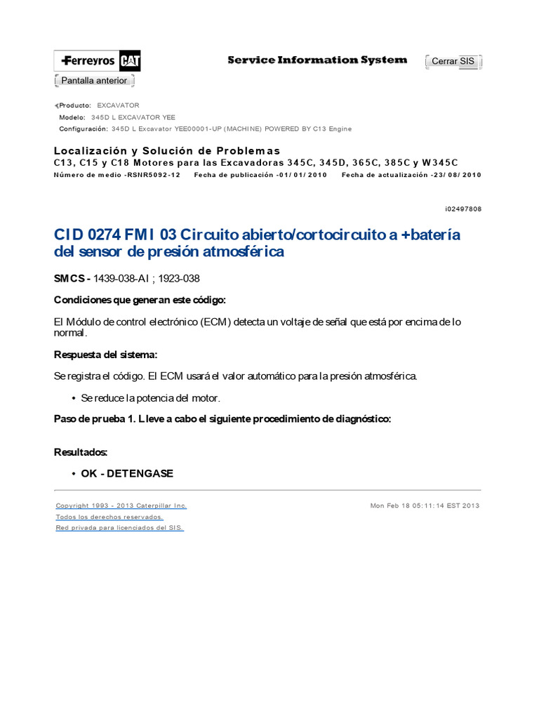 Cid 274 Fmi3 | PDF