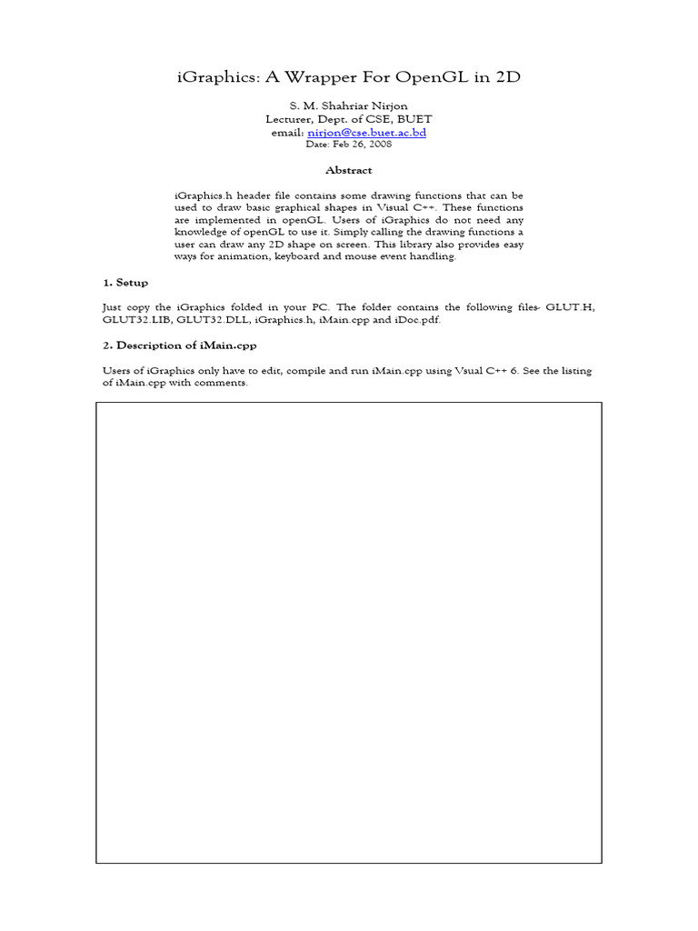 iGraphics: OpenGL 2D Drawing Library | PDF | Parameter (Computer ...