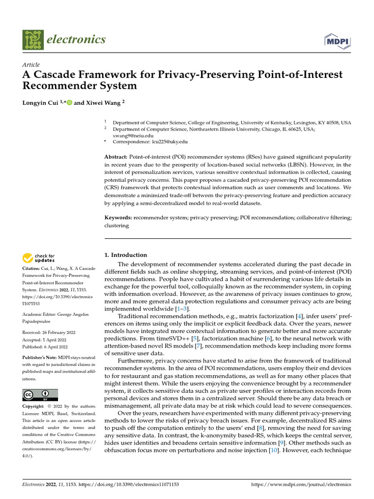 A Cascade Framework For Privacy-Preserving Point-O | PDF | Cluster ...