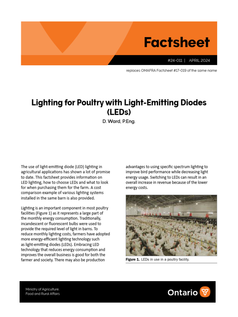 LED Lighting Benefits for Poultry Farms | PDF | Compact Fluorescent ...