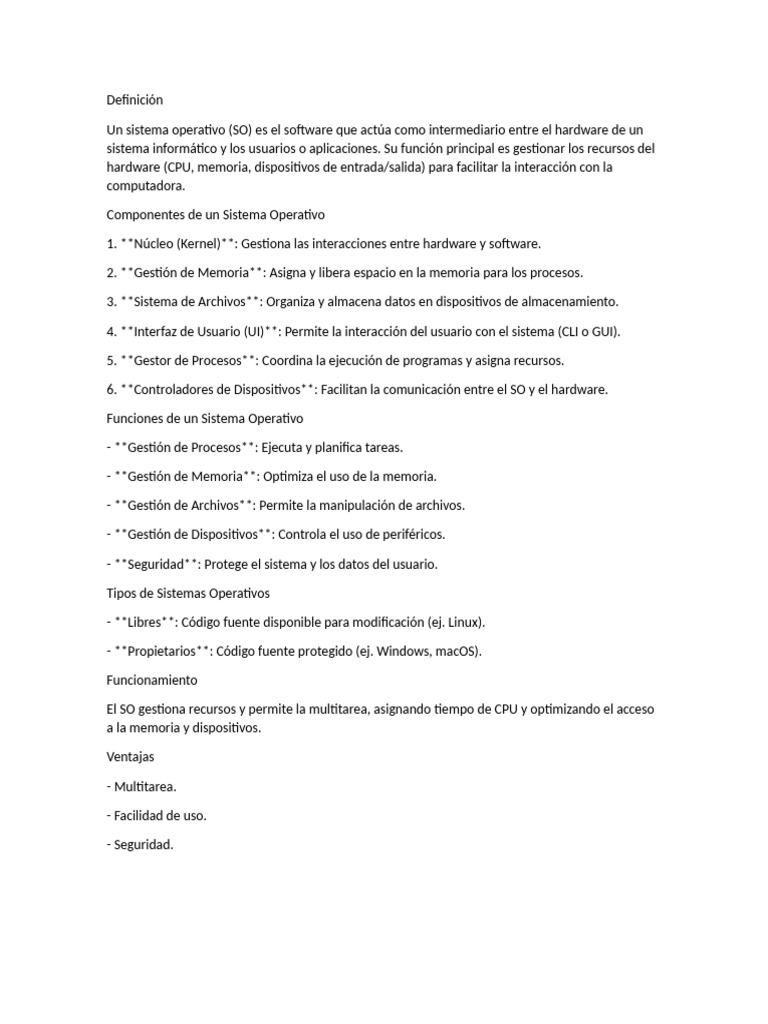Definición | PDF | Sistema operativo | Hardware de la computadora