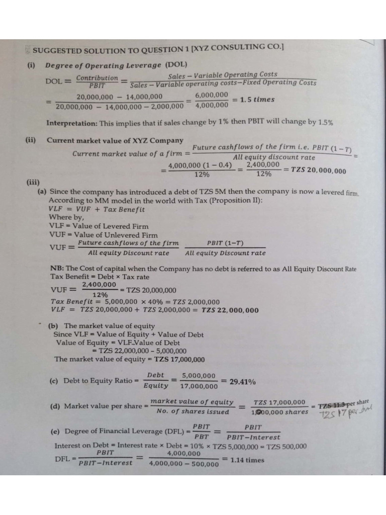 Capital Structure Solutions | PDF