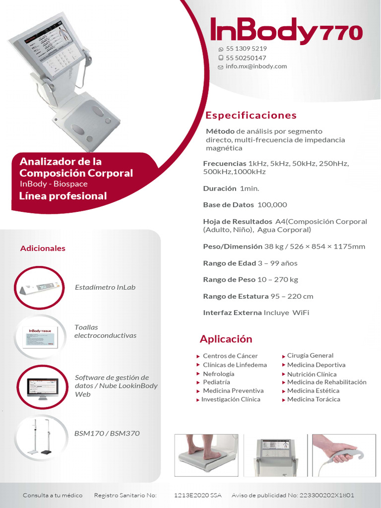 Analizador de Composición Corporal InBody | PDF | Medicina CLINICA ...