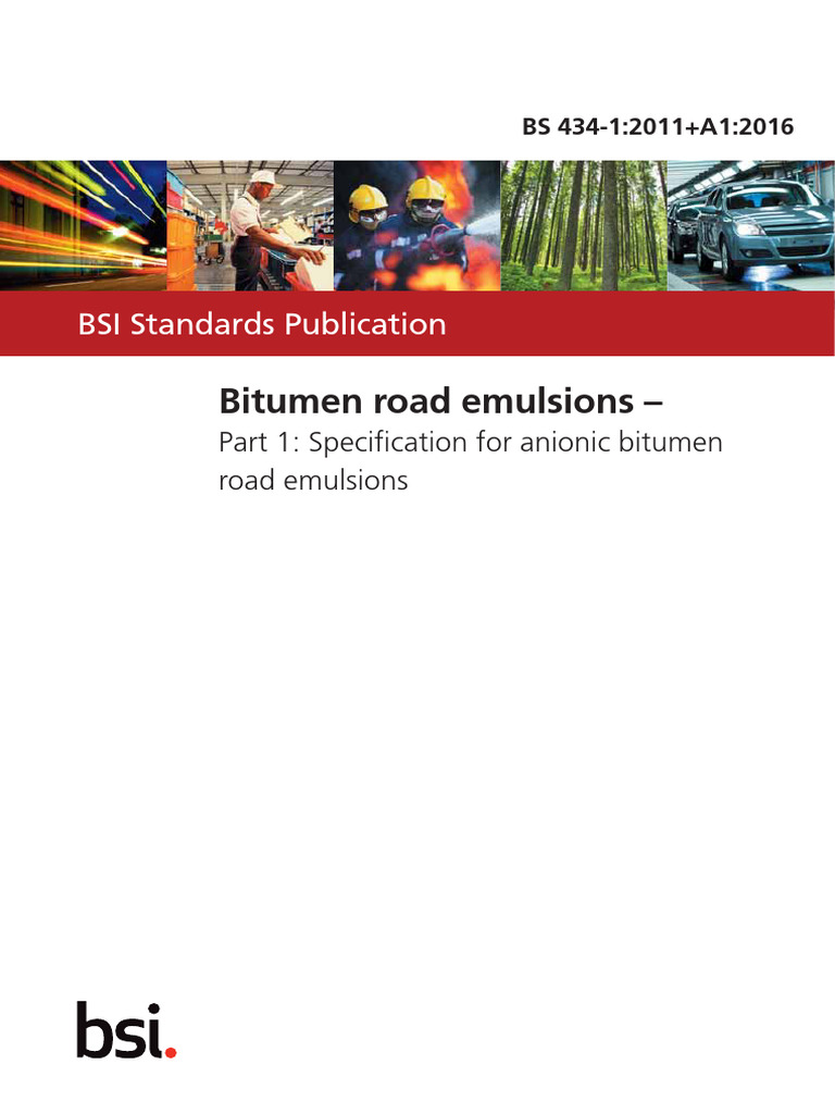 Bitumen Road Emulsions - : BSI Standards Publication | PDF | Emulsion ...