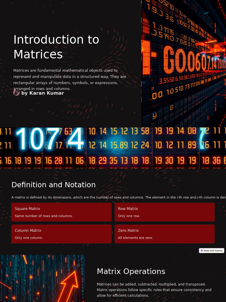 Introduction to Matrices | PDF | Matrix (Mathematics) | Functions And ...