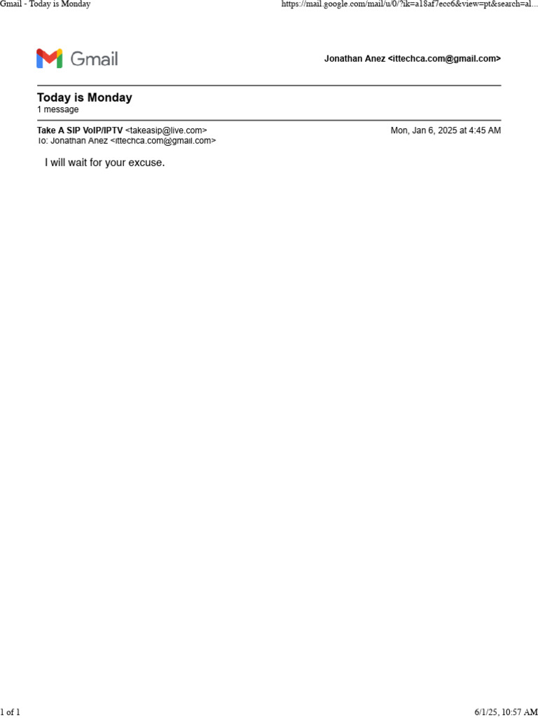 Gmail - Today Is Monday | PDF