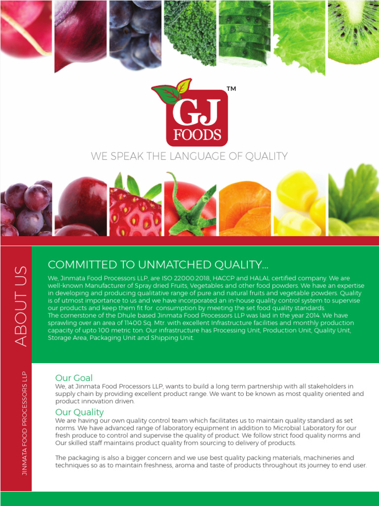 Quality Spray Dried Food Products | PDF | Vegetables | Curry