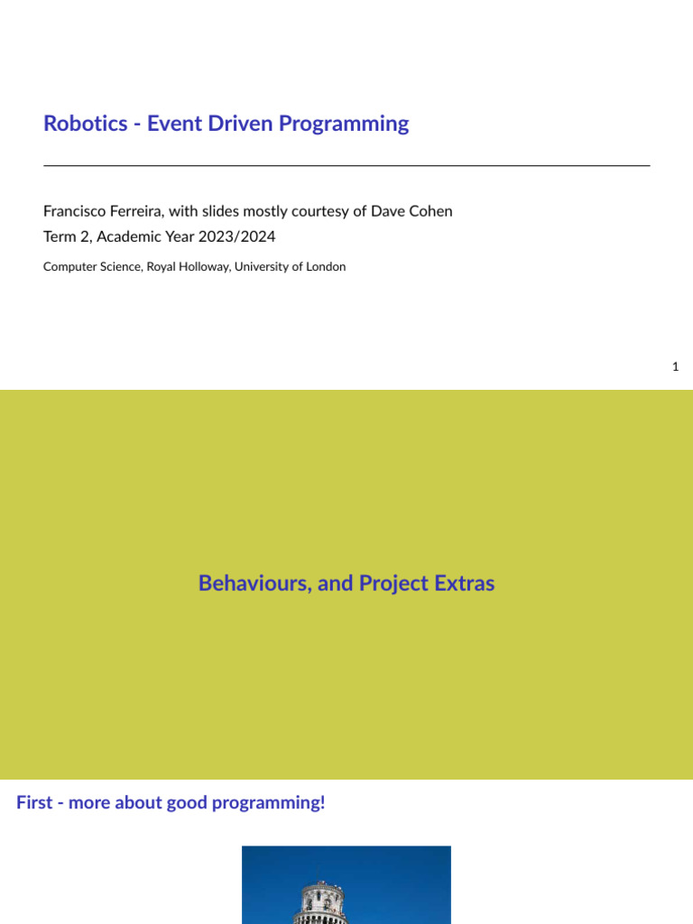 Event-Driven Robotics Programming Guide | PDF | Method (Computer ...