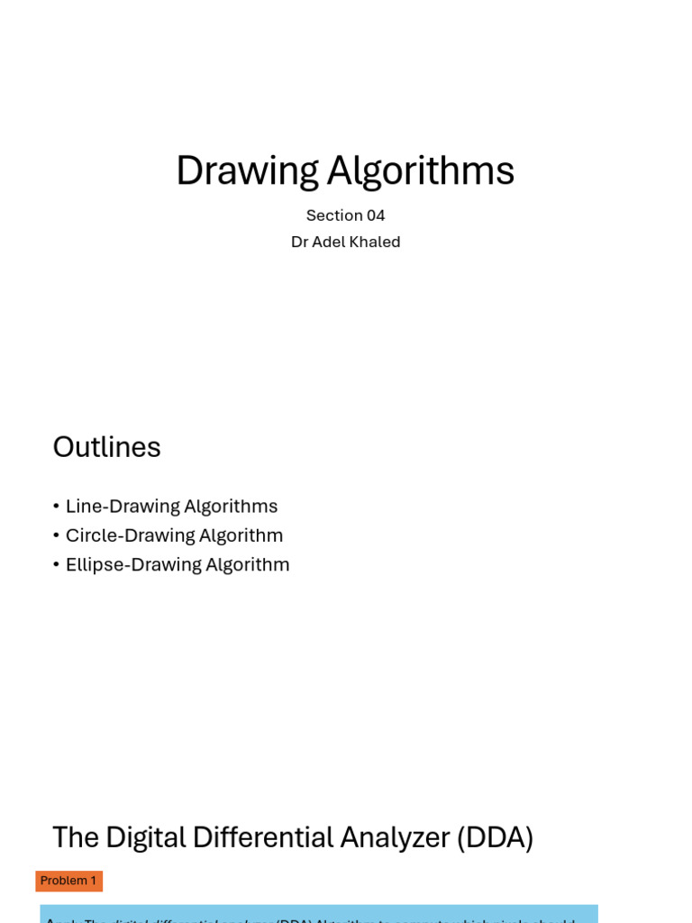 Sectoion 04 Drawing Algorithms | PDF | Computer Science | Analytic Geometry