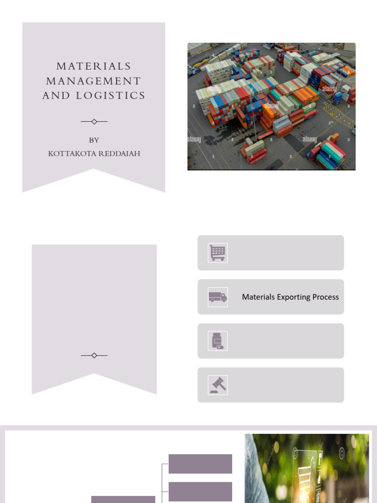 MATERIALS AND LOGISTICS - Reddaiah | PDF | Supply Chain | Logistics