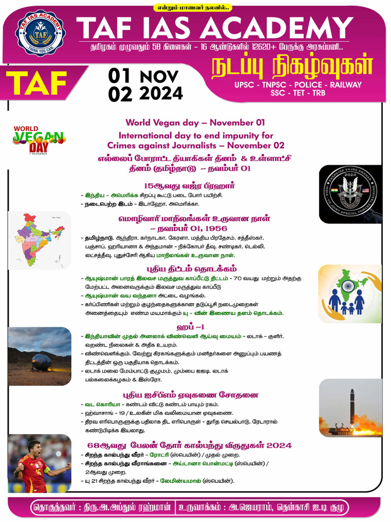 November 2024 Current Affairs | PDF