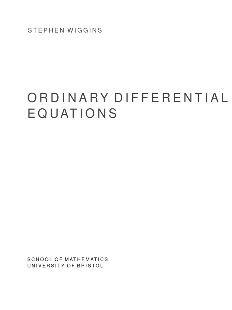 ODEs for Second-Year Math Majors | PDF | Ordinary Differential Equation ...
