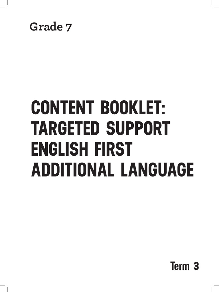 Grade 7 English Term 3 Support Guide | PDF | Reading Comprehension ...