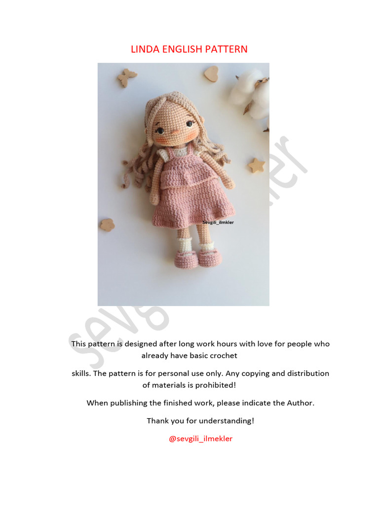 Linda English Pattern | PDF | Knitting | Crochet