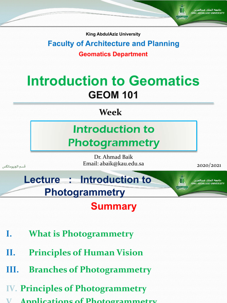 Introduction to Photogrammetry Basics | PDF | Stereoscopy | Eye