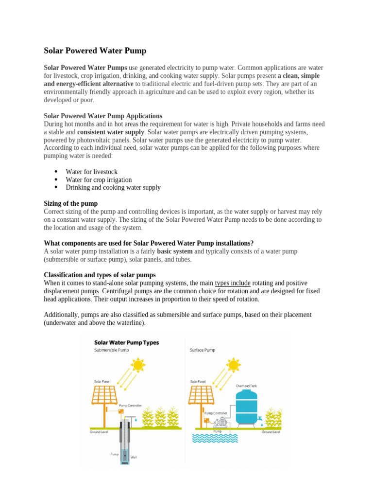 Water Pump | PDF | Photovoltaic System | Solar Power