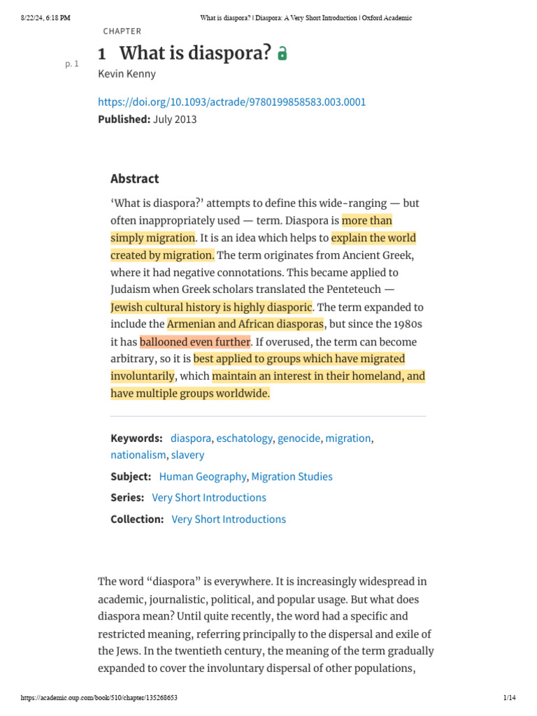 Understanding the Concept of Diaspora | PDF | Babylonian Captivity ...