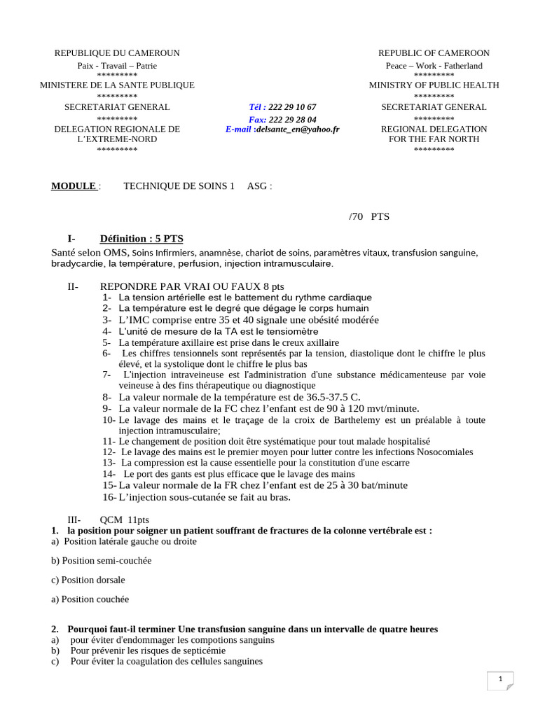 Certification ASG : Techniques de Soins | PDF | Tension artérielle ...