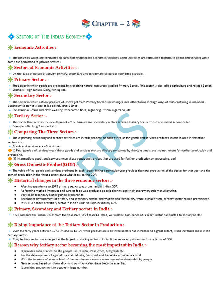 2 Sectors of The Indian Economy | PDF | Employment | Gross Domestic Product