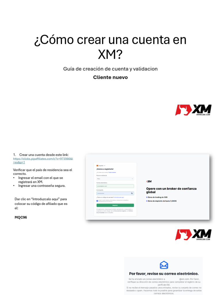 Como Crear Una Cuenta Real en XM (NUEVO CLIENTE) | PDF | Documento de ...