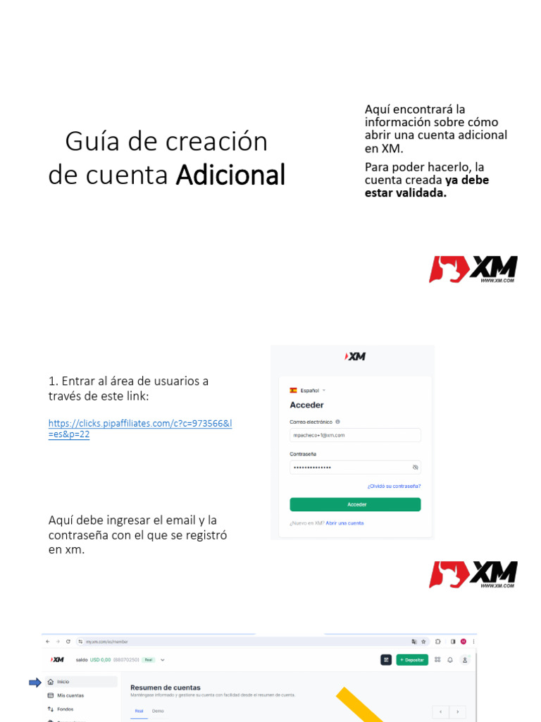 Como Crear Una Cuenta Real en XM (ADICIONAL 2DA VEZ) | PDF