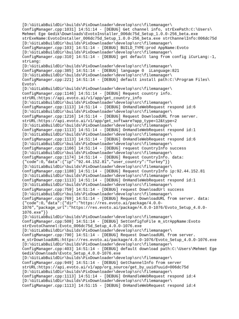 Evoto Installer Debug Log Analysis | PDF | Computing Platforms | System ...