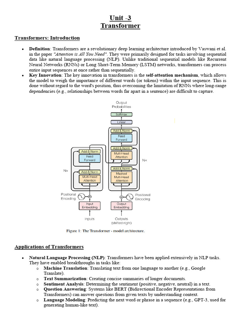 Overview of Transformer Architecture | PDF | Applied Mathematics ...
